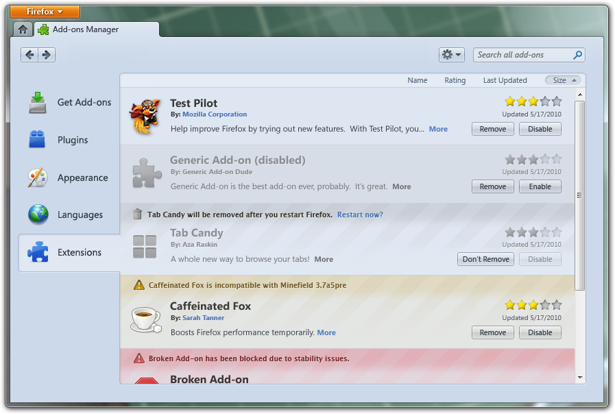 Potential design for Firefox 4 final